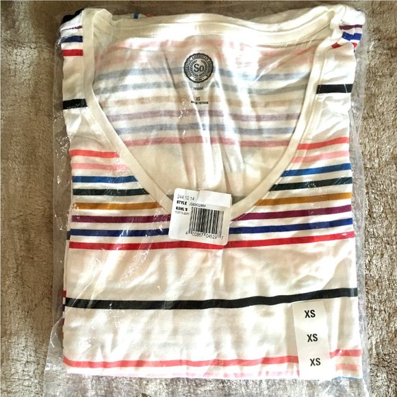 SO Striped Rainbow Long Sleeve Tee - Picture 4 of 5